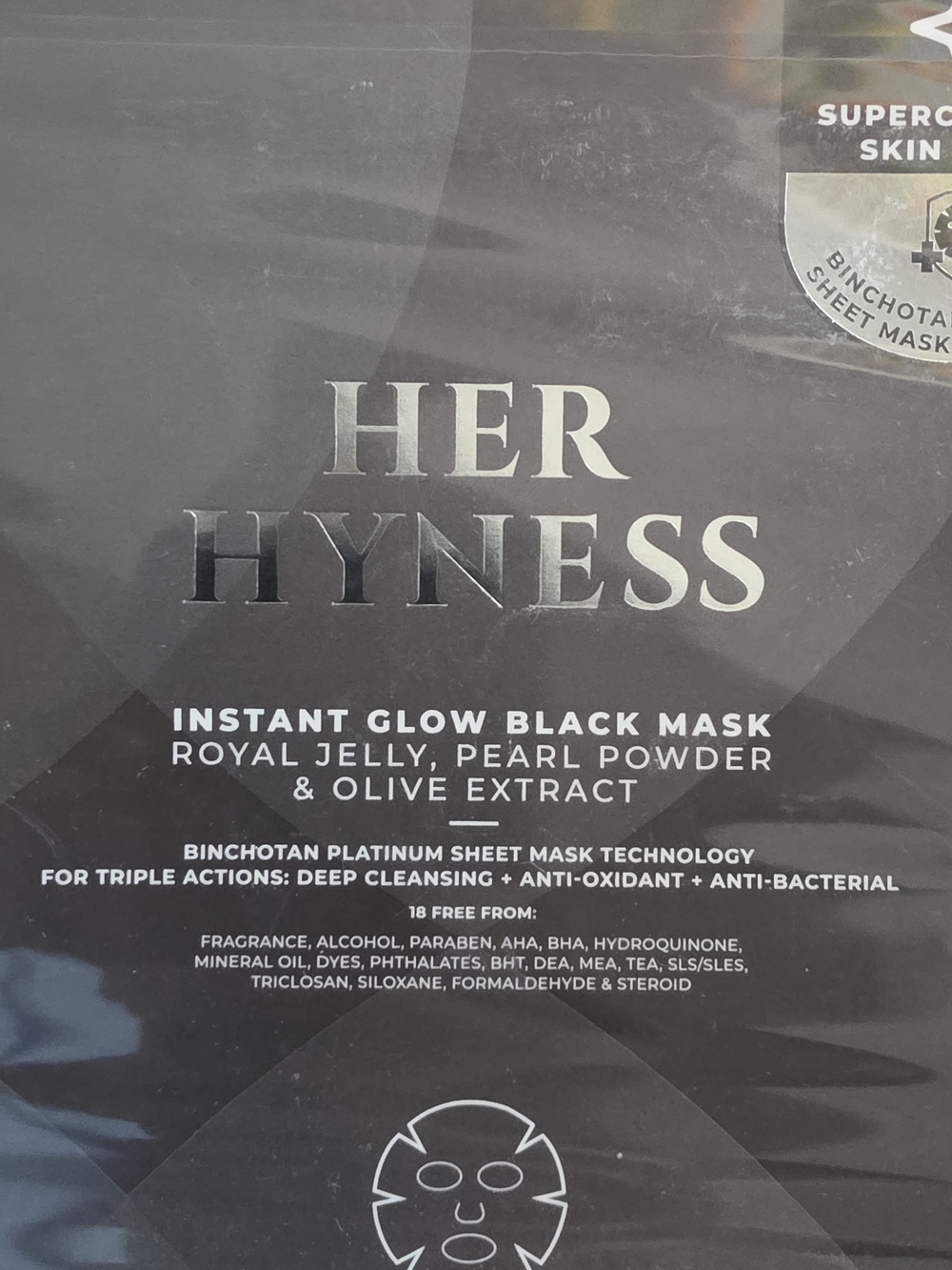 Her Hyness Instant Glow Black Mask - Black
